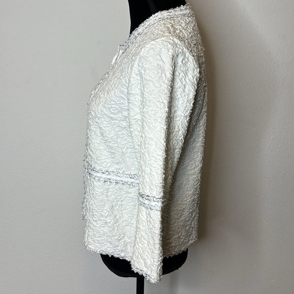 Laura Ashley size Medium Petite 3/4 sleeve zip up cardigan / blazer - Picture 7 of 12